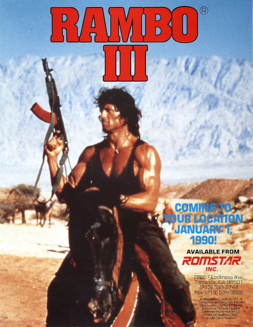 Rambo III (Europe) Arcade Game Cover